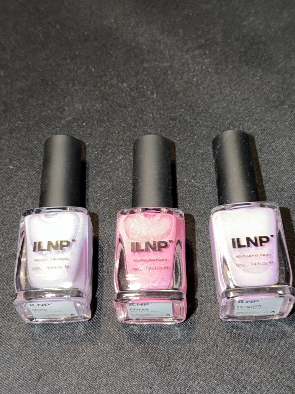 ILNP Shimmer Nail Polish Trio - HARPER, GUMDROP, DREAMSCAPE - used once